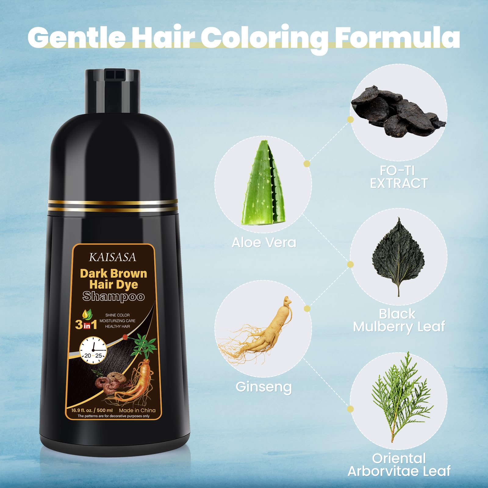 Amazon.com : IIIMEIDU Dark Brown Hair Dye Shampoo for Gray Hair